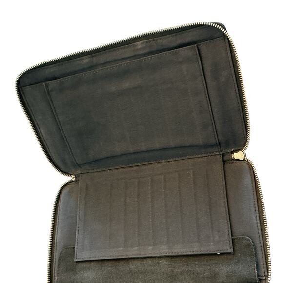 Authentic HERMÈS Fourre Tout Zip Wallet Organizer Charcoal Canvas Extra Large - Picture 11 of 16